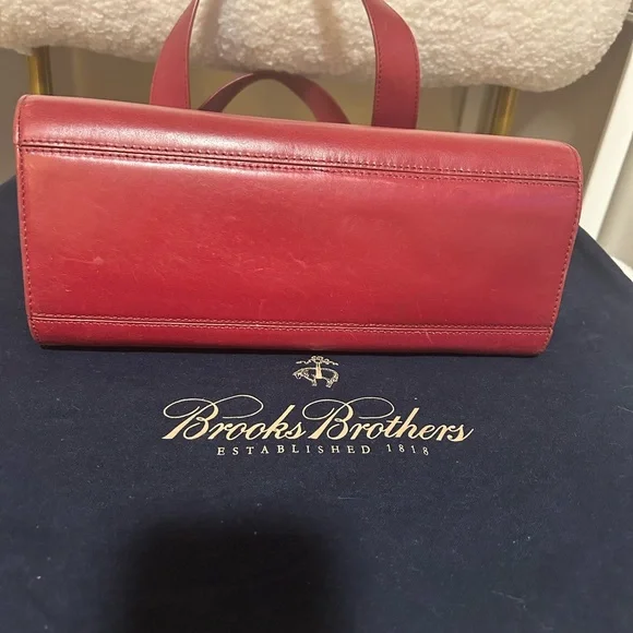 Brooks Brothers Red Leather Woman Doble Handle Tote - Picture 2 of 9